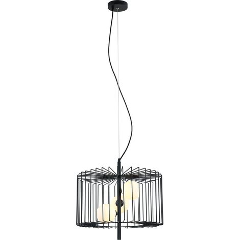Lampadario Italux Daren moderno nero con vetro bianco 3xG9 (1/4)