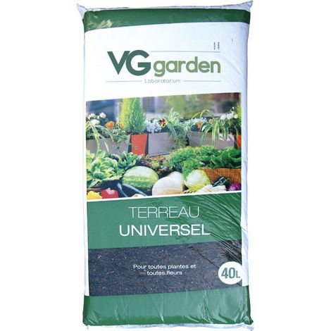 Terreau Universel 40 L - Engrais NPK 14-16-18 - Rétention Eau 80 % - Pour Plantation et Repiquage Toutes Plantes (1/2)
