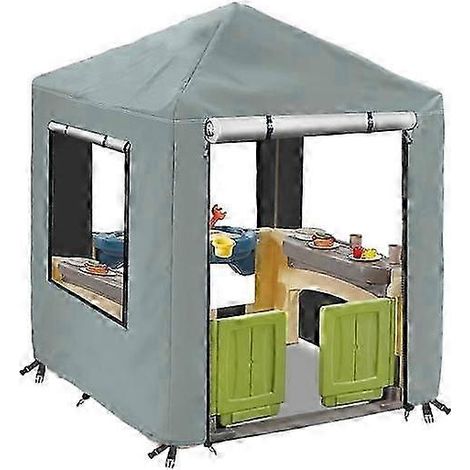 Maisonnette d'extérieur pour enfants avec fermeture éclair et fenêtres imperméable et résistante aux UV facile à installer. (1/5)