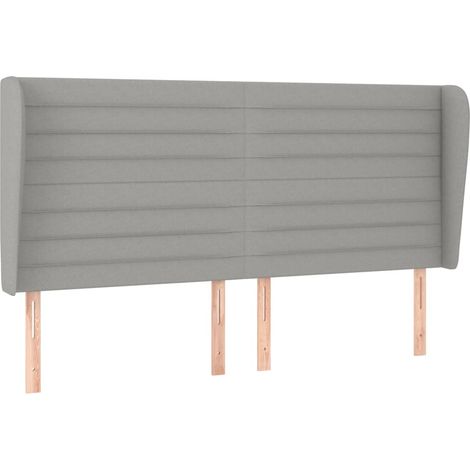 Maison Exclusive - Testiera ad Orecchio Grigio Chiaro 183x23x118/128 cm in Tessuto