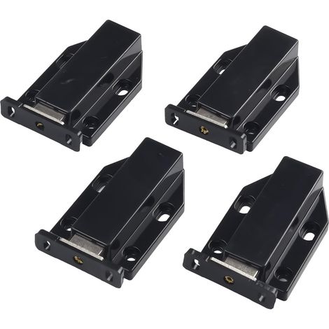 Zum Öffnen drücken, Magnetverschluss, magnetischer Schranktürriegel, 4er-Pack (schwarz) (1/5)