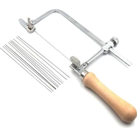 Scie Égoïne - Cadre De Scie Réglable - Lame 130 Mm En Acier - Pour Travail Du Métal - 12 Lames Incluses (1/4)