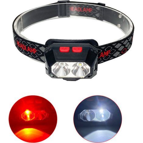Linterna Frontal LED Recargable y Potente, Linterna de Cabeza LED USB 1000lux Luz Blanca y Roja 6 Modos de Iluminación IPX4 para Ciclismo, Camping, Senderismo, Bricolaje, Duradera 68 Horas (1/4)