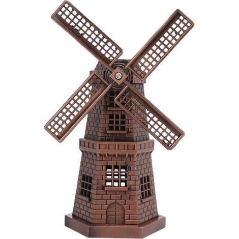 TMISHION Décor de moulin à vent Moulin à vent décor rétro style bronze rouge mini ornements artisanaux pour bar restaurant (1/4)