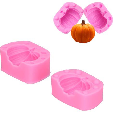 Moule en Silicone Alimentaire en Forme de Citrouille pour Gâteau, Glace et Savon Artisanal - Rose (1/5)