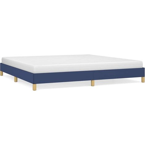 Maison Exclusive - Cama sin colchón tela azul 200x200 cm (1/5)