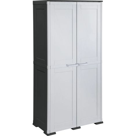 Tontarelli Armario Móvil Simplex Omnimodus 2 Puertas 4 Compartimentos Interiores Escobero Gris 79x43x164 Cm
