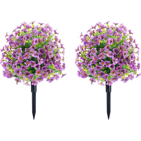 Plantas artificiales, diseño realista, para uso interior y exterior, color morado. (1/2)
