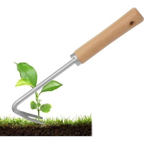 Couteau Desherber de Jardin Outil de Désherbage en Acier Inoxydable Désherbeur Manuelle avec Manche pour Désherbage,Dragage du Sol,Creusement de Légumes, Repiquage,27×8CM (1/4)