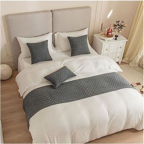 BelleRise - Chemins de lit et housses de coussin assorties, chemins de lit jacquard réversibles, écharpes, décoration intérieure (1/5)
