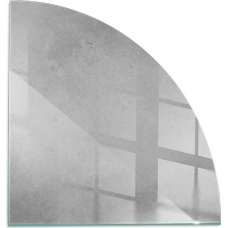 Elegante Hartglas Kaminbodenplatte Ofenglas Funkenschutzplatte für Kamin Hitzeschutz Schutzplatte Betonoberfläche mit Effekt 1/4 100x100 cm