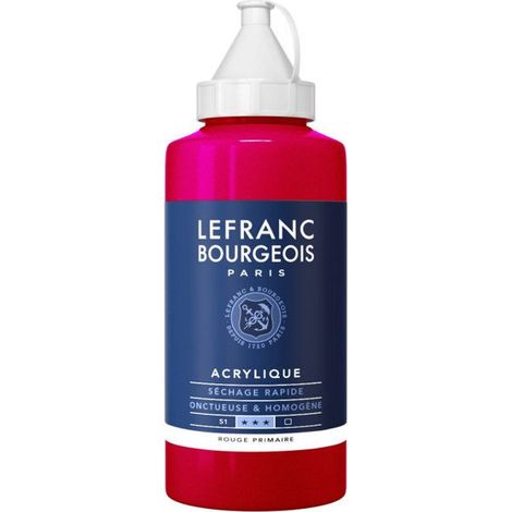 Peinture acrylique - Rouge primaire - 437 - Fine - Lefranc Bourgeois - Bidon 750ml (1/2)