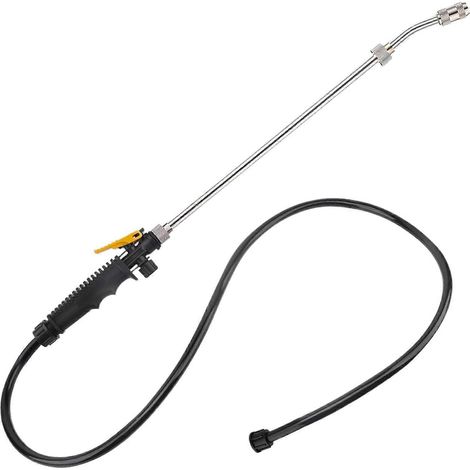 Garden Hose Wand with Telescopic Stainless Steel Sprayer, Adjustable Pressure for Lawn Flowers Vegetables (1/4)
