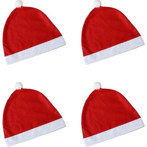 Weihnachtsmannmützen – Weihnachtsdekoration für Autositze und Computerstühle – (Rot – 4 Stück) (1/5)