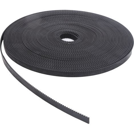 Convient pour courroie synchrone PU 2GT-6 mm avec âme en acier, noir industriel, 10 mètres. (1/5)