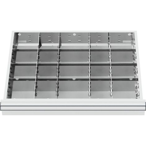 STIER Schubladeneinteilung Metalleinteilung BLH 100/125 mm Innenmaß 600x450 mm 20 Fächer (1/4)