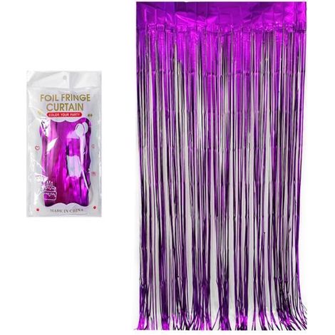 Rideau en soie de pluie, décoration de fête d'anniversaire de noël et d'halloween,soie de pluie mate, violet