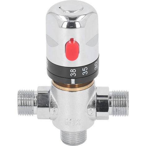 Thermostatisches Mischventil mit G1/2-Zoll-Außengewinde, Wassertemperaturregelventil, Ganzkupfer-Thermostatventil (1/5)