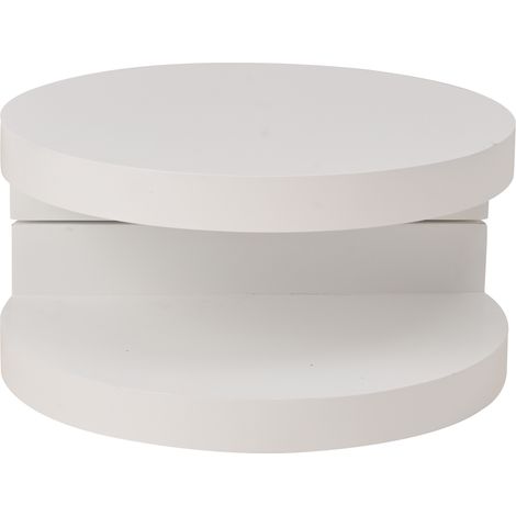 N625P300074W 707035.5cm table basse, plateau supérieur pivotant librement à 360°, table de salon pivotante avec barre lumineuse LED, table de salon cylindrique en MDF, chargeable jusqu'à 30 kg, struct (1/5)