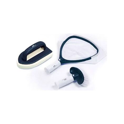 Kit Pulizia Vasche Idromassaggio e Piscine con Rete a Paletta Spazzola e Tampone (1/2)