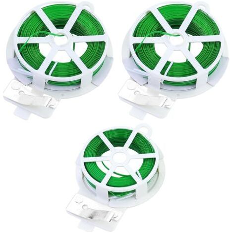 Fil végétal 20 m 3 rouleaux, fil de jardin, attaches torsadées de jardin avec distributeur et coupe-fil pour fleurs, arbustes, plantes grimpantes (1/5)