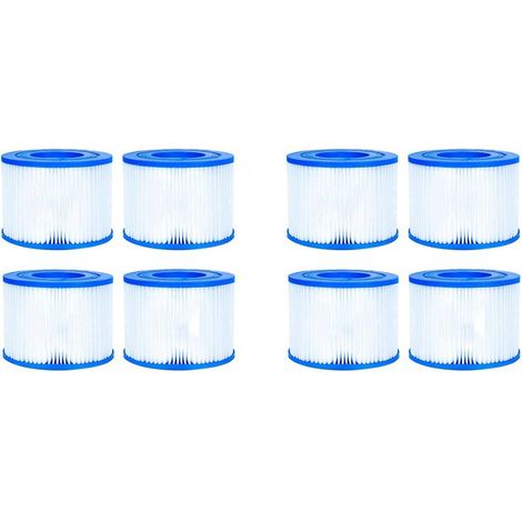 Para cartuchos de filtro de piscina tipo VI, paquete de 8 filtros de repuesto para spas y jacuzzis inflables, compatibles con 90352E 58323E