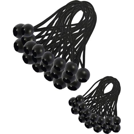 30 Pièces Tendeur Elastique, Tendeur Bache, Sandow Elastique, pour Pavillon, Bâche, Camping, Tente, Rideaux Harnais d’Extension(200mm and 150mm) (1/5)