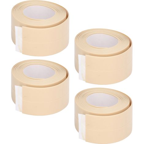 Lot de 4 bandes d'étanchéité de cuisine en PVC imperméables et auto-adhésives pour lavabo de salle de bain (1/5)