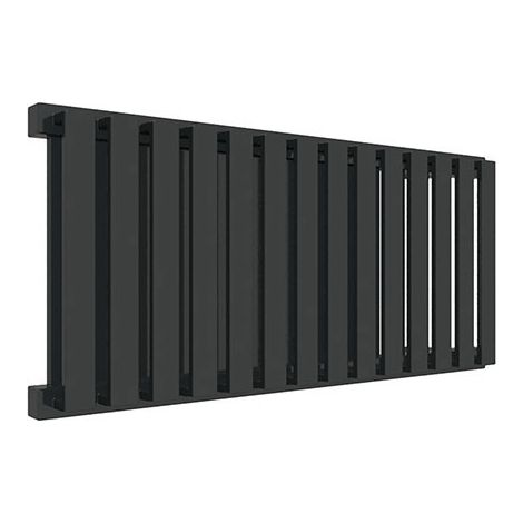 Horizontaler Heizungsbetrieb Handtuchheizkörper - Mattschwarz - Höhe 300mm Breite 645mm - 330 Watt - NEM300/645YPN