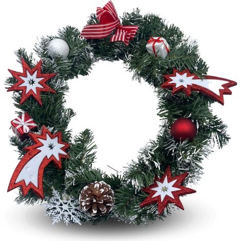 Corona fuoriporta di Natale - Diametro 40 cm con Pigne e Decorazione Natalizie - Ghirlanda da appendere (1/5)