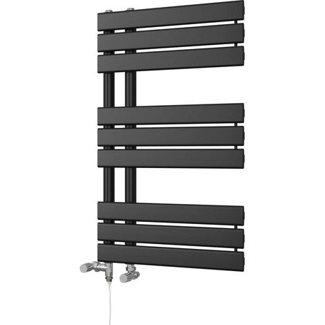 Tristan - Black Dual Fuel Towel Rail H816mm x W500mm Standard (1/3)