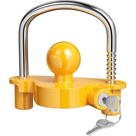 Antivol pour Caravane, Serrure d'Attelage, Verrou D'attelage de Remorque, Verrouillage Haute Sécurité, Cadenas de Remorque,2 Clés (1/5)