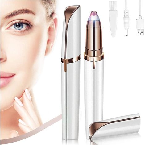 Eyebrow Trimmer Rechargeable Mini Eyebrow Trimmer for Women Eyebrow Lip Nose Body Trimmer with Cleaning Brush (1/5)