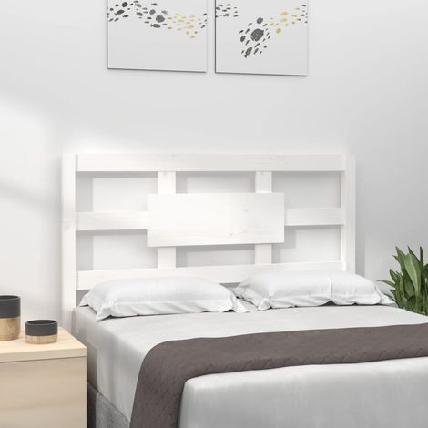 Bed Headboard White 95.5x4x100 cm Solid Wood Pine vidaXL (1/5)