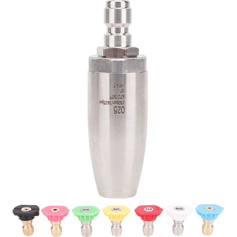 Buse nettoyeur haute pression 3625 PSI – 1/4 pouce connexion rapide rotative avec 7 embouts couleurs, puissance (1/5)