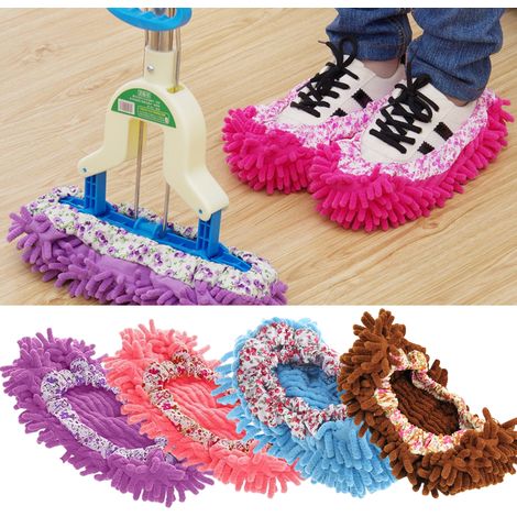Balai-serpillères, chaussons, couvre-chaussures amovibles, chaussettes de nettoyage lavables pour la cuisine, la salle de bain et le bureau. (1/5)