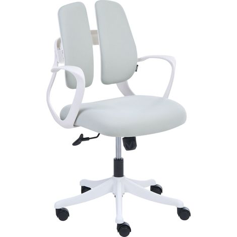 Sedia da ufficio girevole moderna in tessuto con schienale reclinabile grigio chiaro Orivo