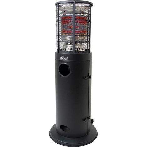 Chauffage Terrasse Gaz - 13kW - Ø545x1390mm - Noir - Roues - Saro