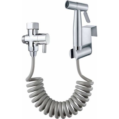 Handheld bidet sprayer for toilets, bathrooms, and bidets with ABS hose for feminine and pet washing (1/4)
