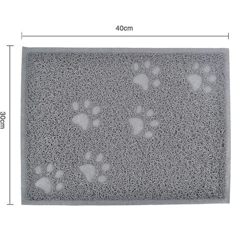 Filiyano-Tapis pour nourriture pour animaux, tapis imperméable et antidérapant pour chiens et chats (gris) (1/5)