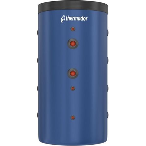 Ballon tampon 1000 L pour pompe à chaleur 8 piquages 3" et 2 piquages 2"1/2 résistances jaquette PVC - THERMADOR BTAMP1000