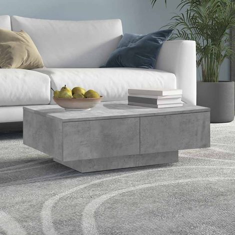 Table basse gris béton 90 x 60 x 31 cm en aggloméré - PANGIVO (1/5)