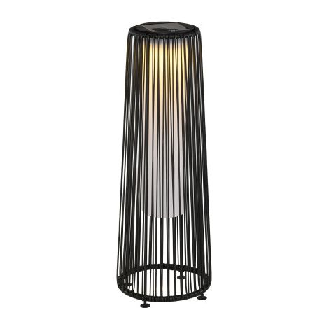 Lampada da giardino a energia solare con sensore di luce, impermeabile, LED automatico, nera, 21,5 x 21,5 x 61 cm, perfetta per giardini e terrazze. (1/5)