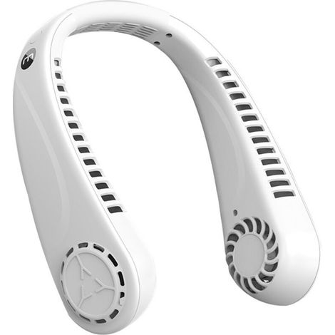 Ventilateur de cou portable, sans pales et réglable, avec affichage numérique et batterie de 1200 mAh. Idéal pour le bureau, la maison, les voyages et les activités de plein air.