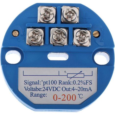 24 V DC 4–20 mA Pt100 SBW 0–200 °C Transmittermodul Temperatursensor (1/5)