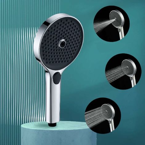 Green Mobility-Pommeau Douche, Pommeau Douche Anti Calcaire, Pommeau de Douche Economie Deau haute pression, Pommeau douche anti-chute classique (chrome) (1/5)