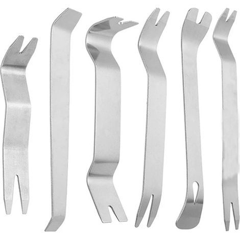 Set aus 6 Metallwerkzeugen für die Reparatur von Autoradiosystemen im Innenraum, die Demontage und Montage der Schalldämmung von Navigationssystemen und die Reparatur von Autoradiosystemen. (1/5)