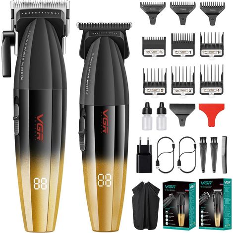 Professional Trimmer for Men  Complete Hair and Beard Cutting Kit, Cordless Electric Trimmer with LED Display, Multipurpose Grooming Kit (1/5)