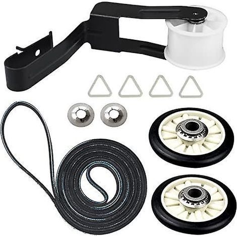 Kit de réparation Techecook pour sèche-linge Whirlpool et Kenmore - Poulie de renvoi et courroie du rouleau de tambour (1/3)