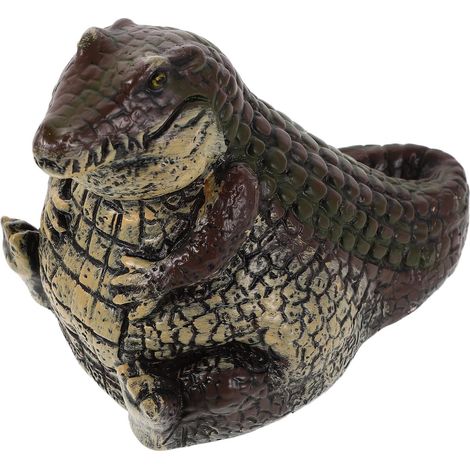 Cache-Clés D’Extérieur Étanche en Résine D’Alligator Coffre à Clés Dissimulé pour Jardin Boîte Décorative Sécurisée pour Rangement de Clés Figurine Animale pour Extérieur